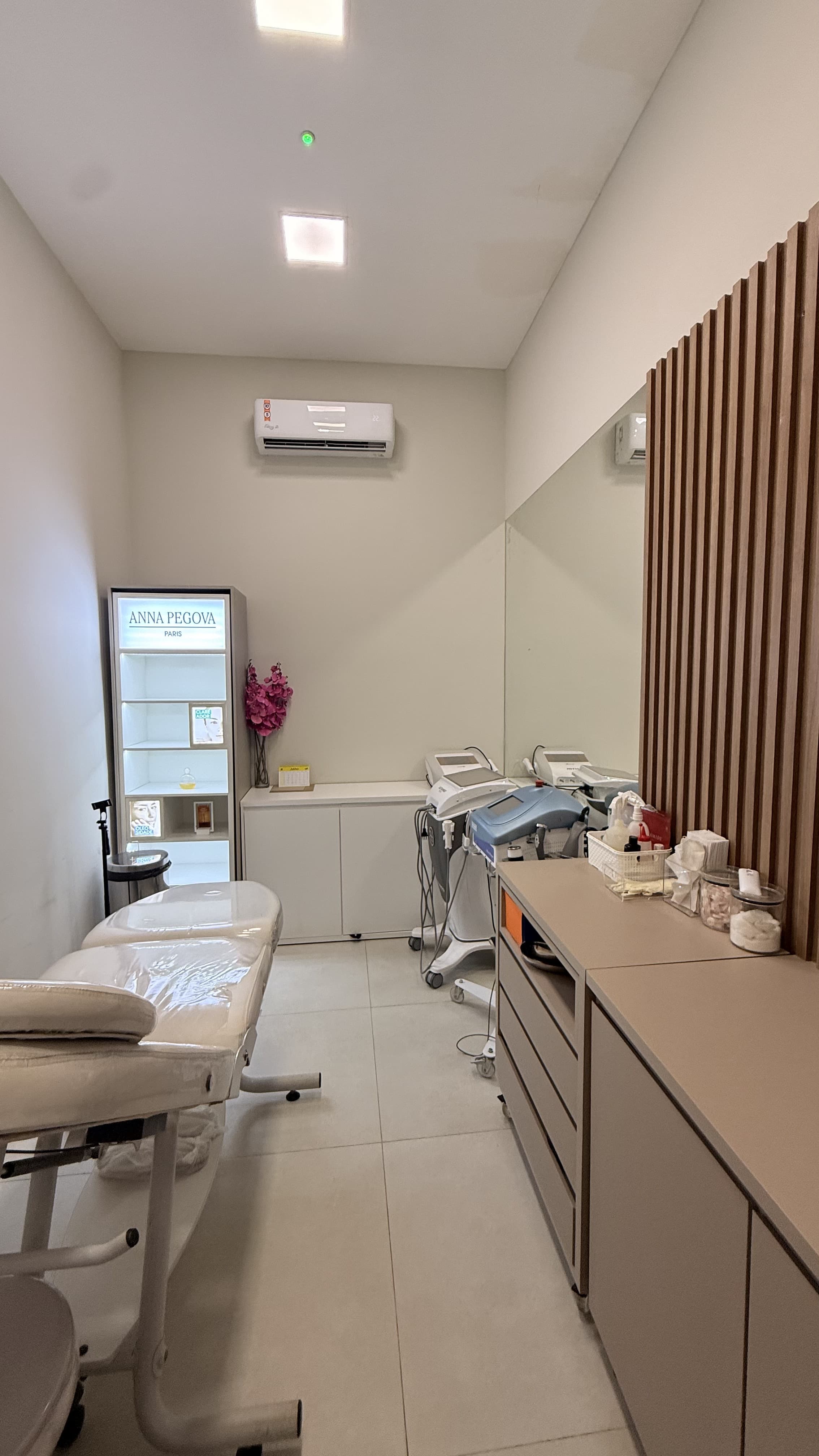 Sala de estética com produtos Anna Pegova